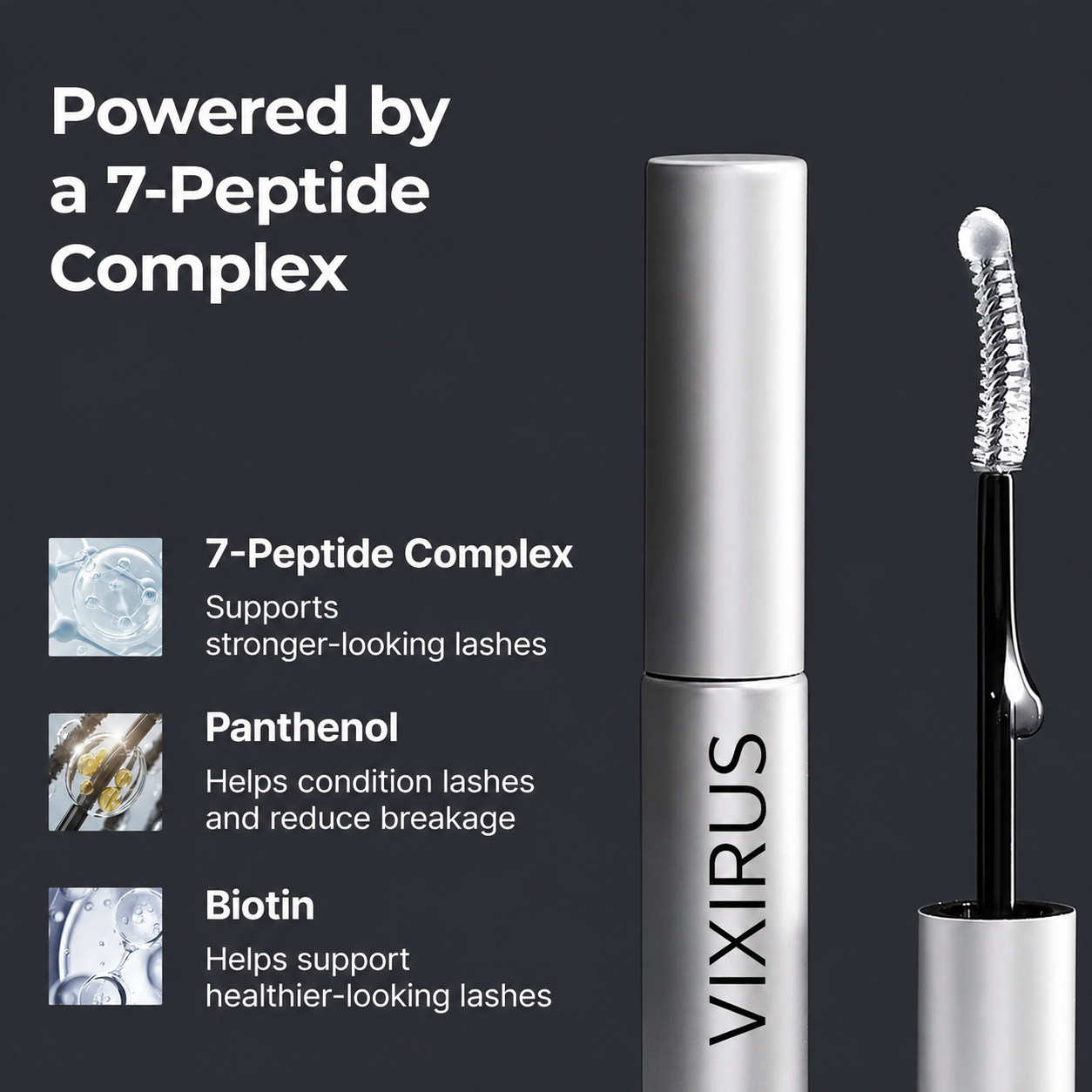 VIXIRUS Eyelash Growth Serum- Safe & Gentle Lashes Care, Fuller, Thicker in 2 Weeks, Non-Prostaglandin