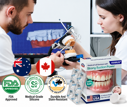 🦷VIXIRUS® Medical Full Denture with Strong Suction ✅ Made and Shipped from the（USA）