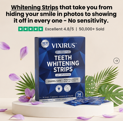VIXIRUS Whitening Strips - Instant Whitening - 14 Strips
