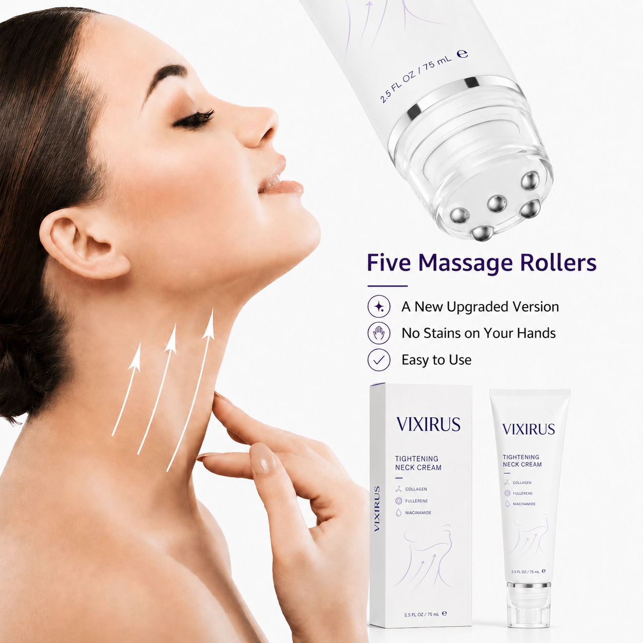 ✨ VIXIRUS™ Instant Neck Lift Cream — 🧴 Infused with Retinol & Hyaluronic Acid | Firms the Neck, Reduces Wrinkles & Double Chin