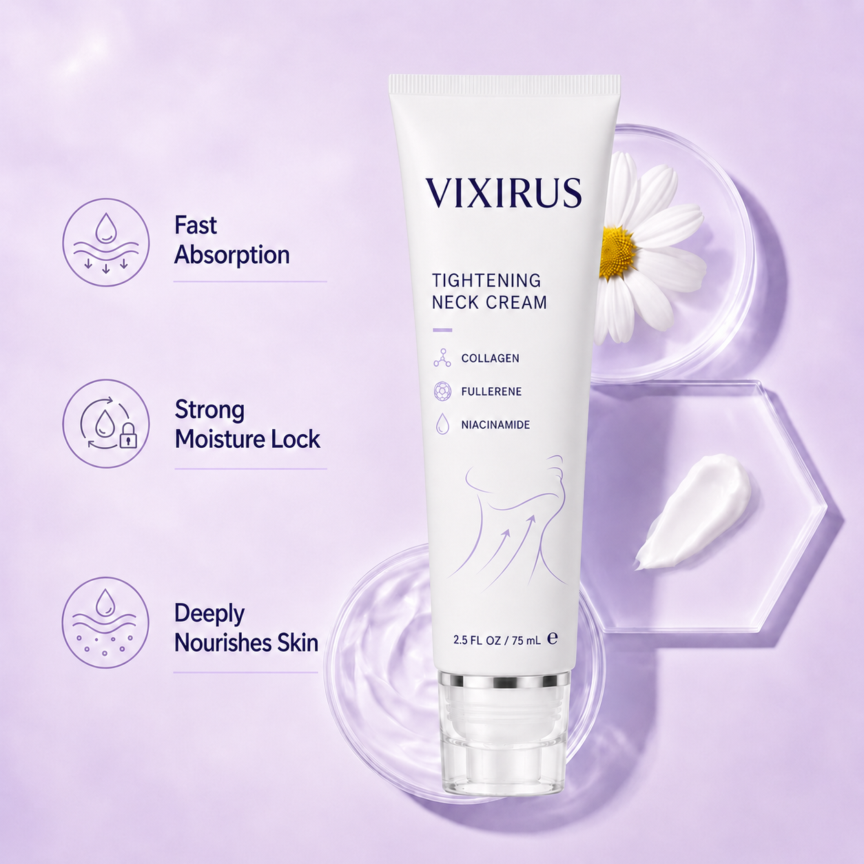 ✨ VIXIRUS™ Instant Neck Lift Cream — 🧴 Infused with Retinol & Hyaluronic Acid | Firms the Neck, Reduces Wrinkles & Double Chin