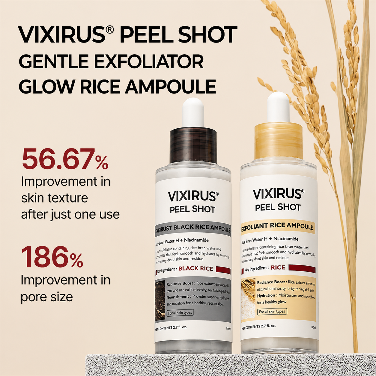 VIXIRUS®--Rice  Peel Shot Serum