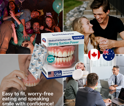 🦷VIXIRUS® Medical Full Denture with Strong Suction ✅ Made and Shipped from the（USA）